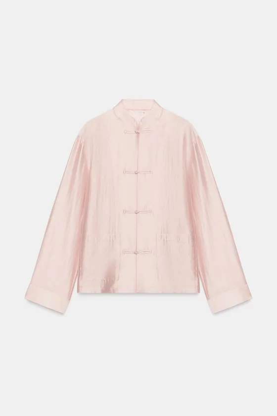 АТЛАСНАЯ РУБАШКА С ЗАСТЕЖКОЙ НА ПЕТЛИ коллекция Zara «ZW»