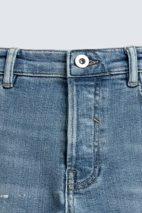 Узкие джинсы с потертостями skinny fit