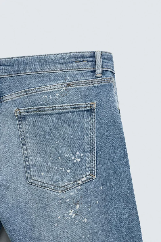 Узкие джинсы с потертостями skinny fit