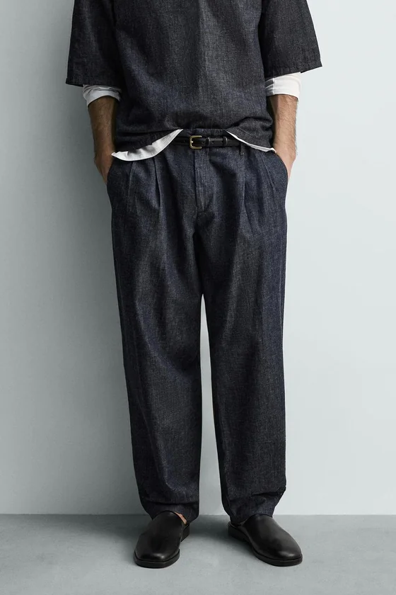 Брюки balloon fit с защипами