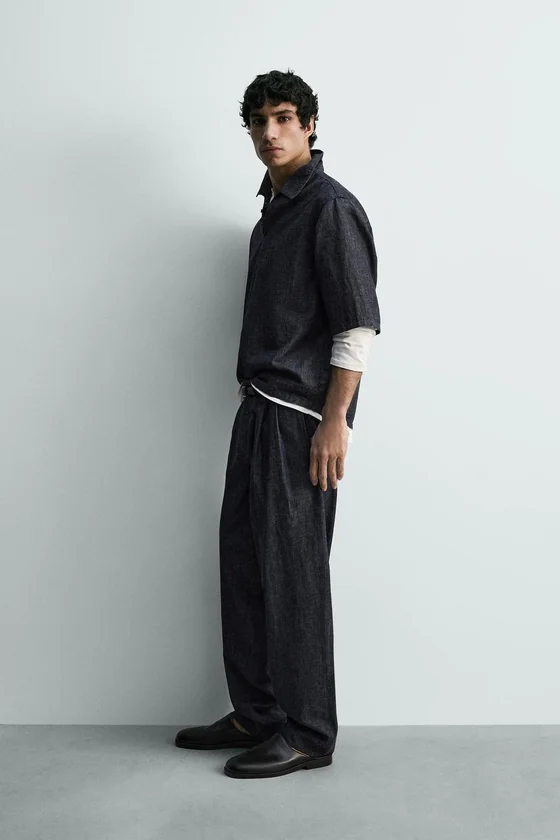 Брюки balloon fit с защипами
