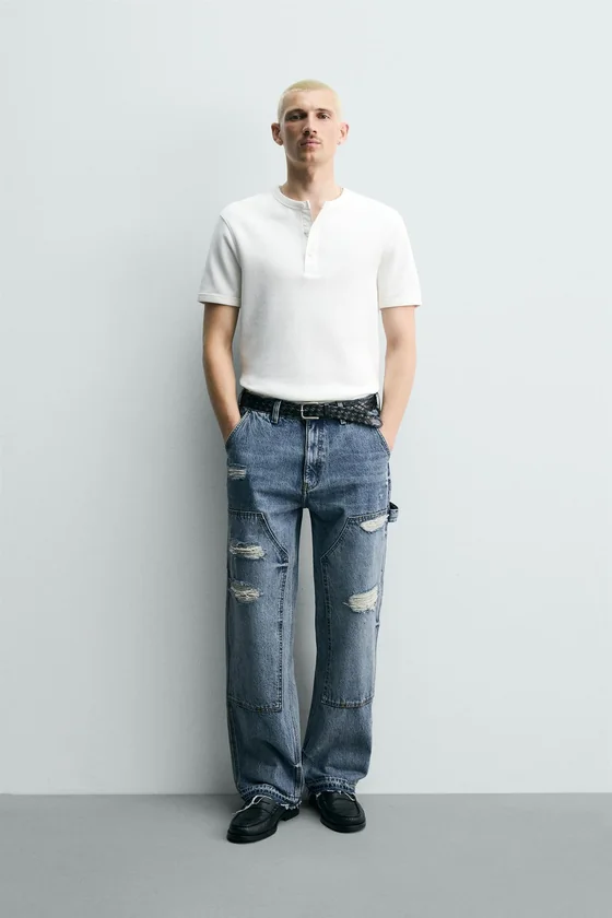Джинсы relaxed fit с карманом-портфелем