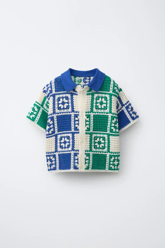 РУБАШКА КРОШЕ С МОЗАИЧНЫМ УЗОРОМ