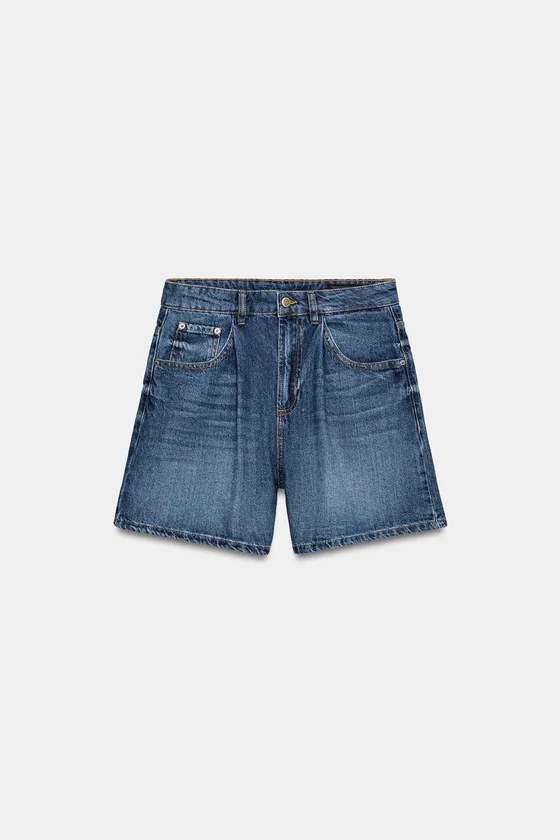 ДЕНИМОВЫЕ ШОРТЫ С ВЫСОКОЙ ПОСАДКОЙ — коллекция Zara «ZW»