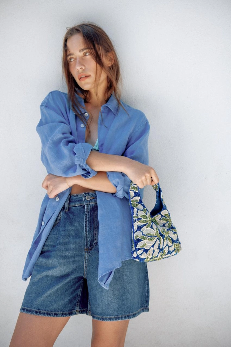 ДЕНИМОВЫЕ ШОРТЫ С ВЫСОКОЙ ПОСАДКОЙ — коллекция Zara «ZW»