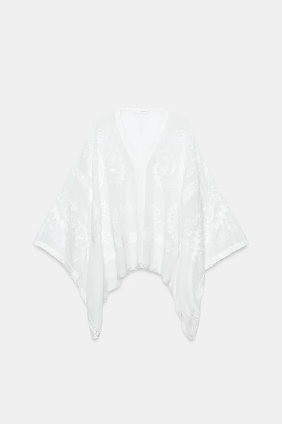 БЛУЗА-КЕЙП С ВЫШИВКОЙ — коллекция Zara «ZW»