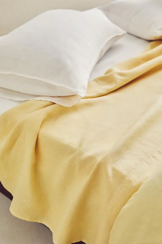 Простыня из льна washed linen (140 gsm)