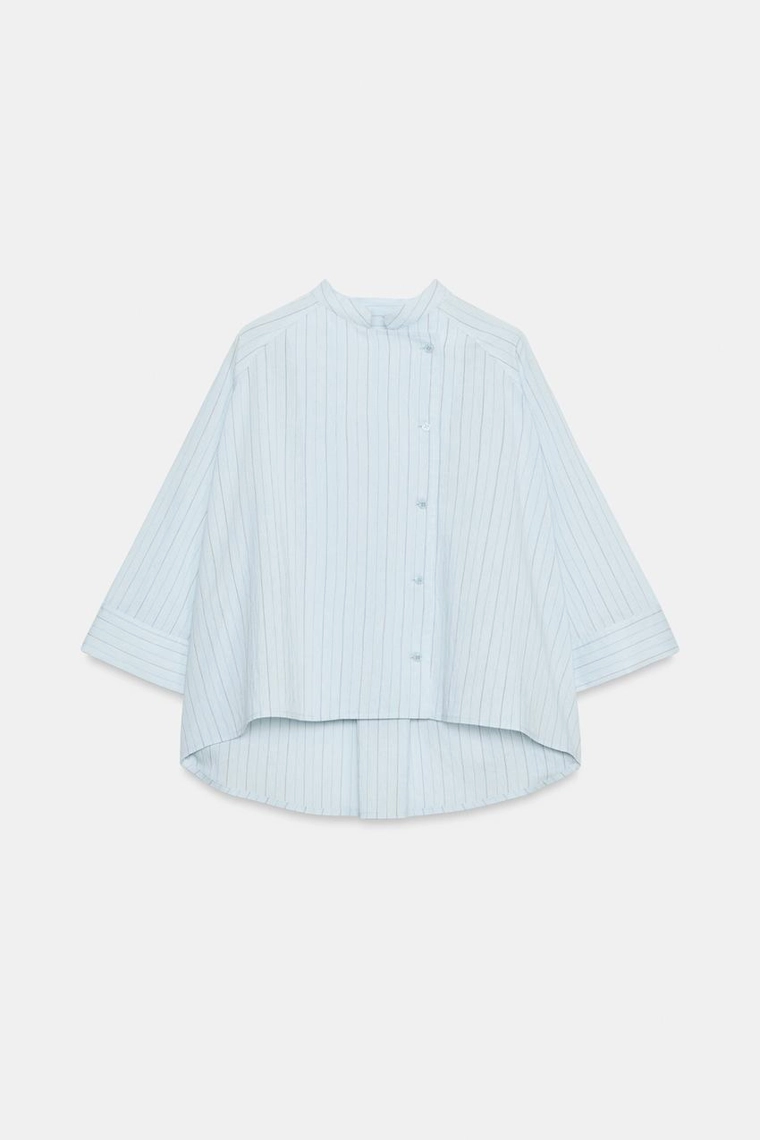 Асимметричная рубашка в полоску — ZW COLLECTION