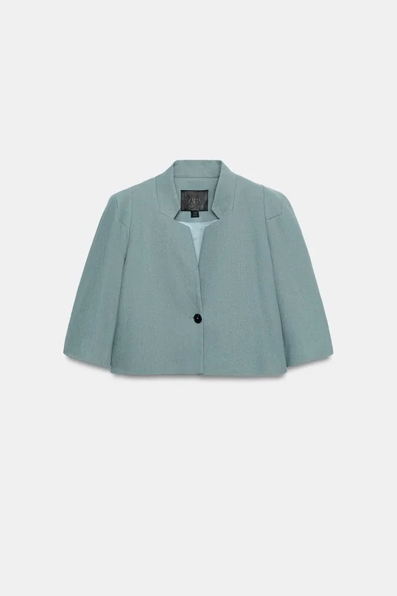 УКОРОЧЕННЫЙ ЛЬНЯНОЙ БЛЕЙЗЕР — ZW COLLECTION