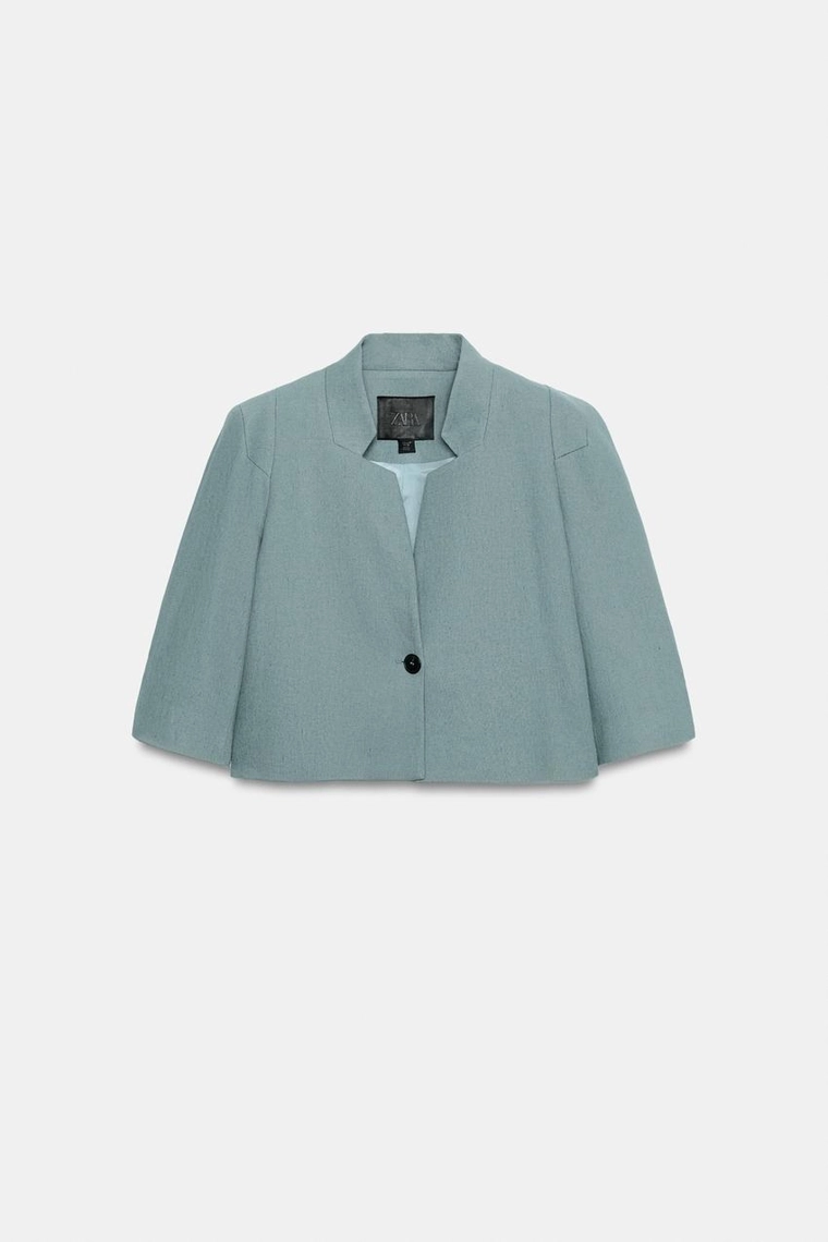 УКОРОЧЕННЫЙ ЛЬНЯНОЙ БЛЕЙЗЕР — ZW COLLECTION