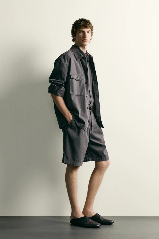 ШОРТЫ RELAXED FIT С ЭФФЕКТОМ ПОТЕРТОСТИ