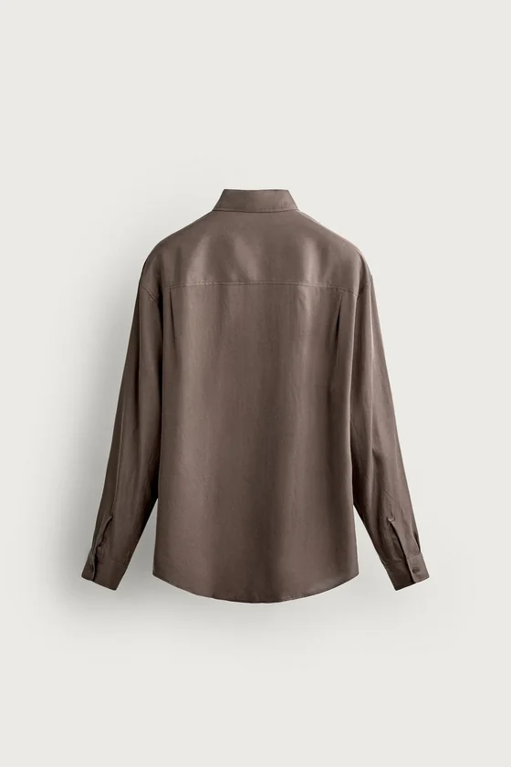 РУБАШКА RELAXED FIT ИЗ СТРУЯЩЕЙСЯ ТКАНИ