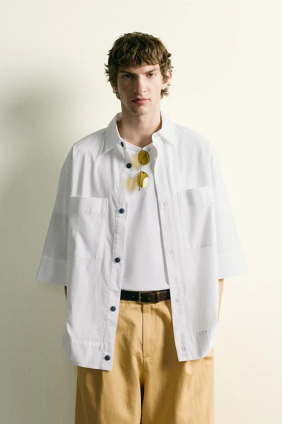 РУБАШКА BOXY FIT В ПОЛОСКУ