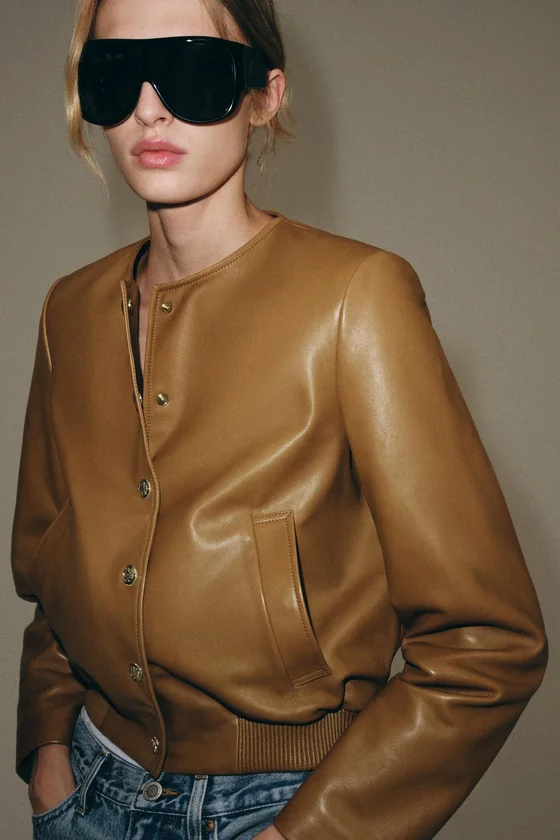 БОМБЕР ИЗ 100% КОЖИ — коллекция Zara «ZW»