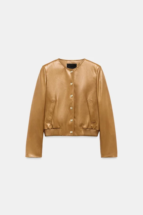 БОМБЕР ИЗ 100% КОЖИ — коллекция Zara «ZW»