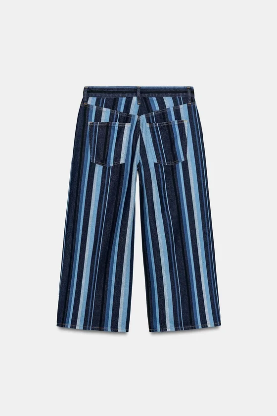 ДЖИНСЫ-КЮЛОТЫ В ПОЛОСКУ СО СРЕДНЕЙ ПОСАДКОЙ — коллекция Zara «ZW»