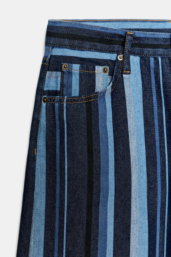 ДЖИНСЫ-КЮЛОТЫ В ПОЛОСКУ СО СРЕДНЕЙ ПОСАДКОЙ — коллекция Zara «ZW»