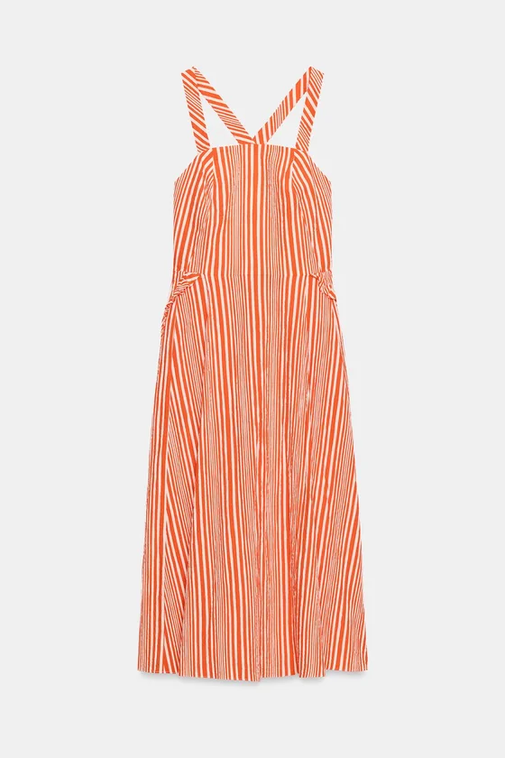 ПЛАТЬЕ МИДИ В ПОЛОСКУ — коллекция Zara «ZW»