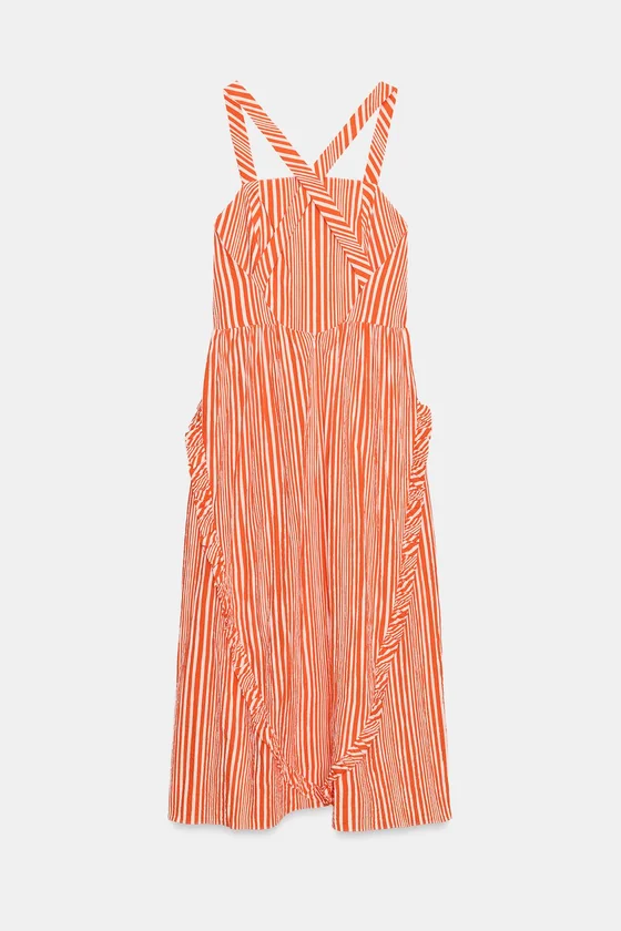 ПЛАТЬЕ МИДИ В ПОЛОСКУ — коллекция Zara «ZW»