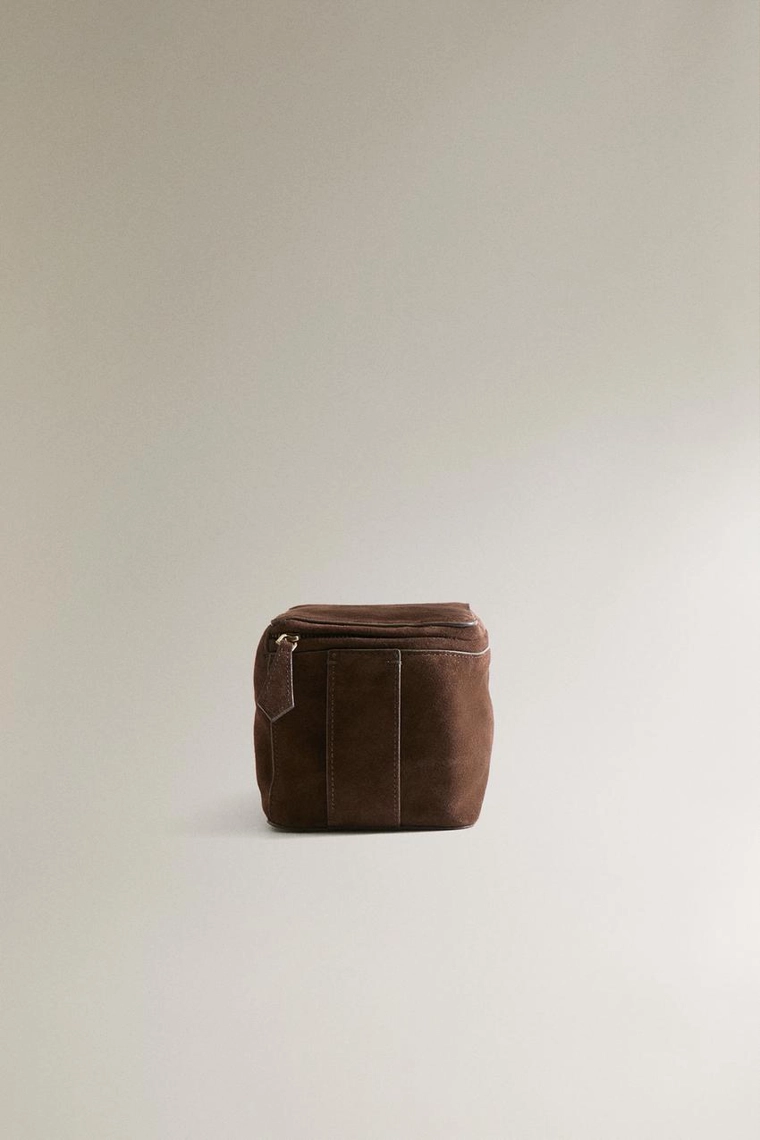 Кожаная косметичка split suede