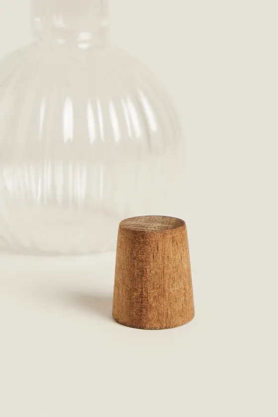 НАБОР БОКАЛОВ ИЗ СИЛИКАТНОГО СТЕКЛА И ДЕРЕВА