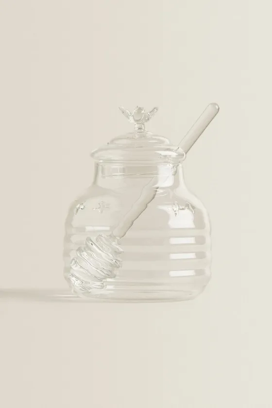 БАНОЧКА ДЛЯ МЕДА ИЗ БОРОСИЛИКАТНОГО СТЕКЛА  ШМЕЛЬ 