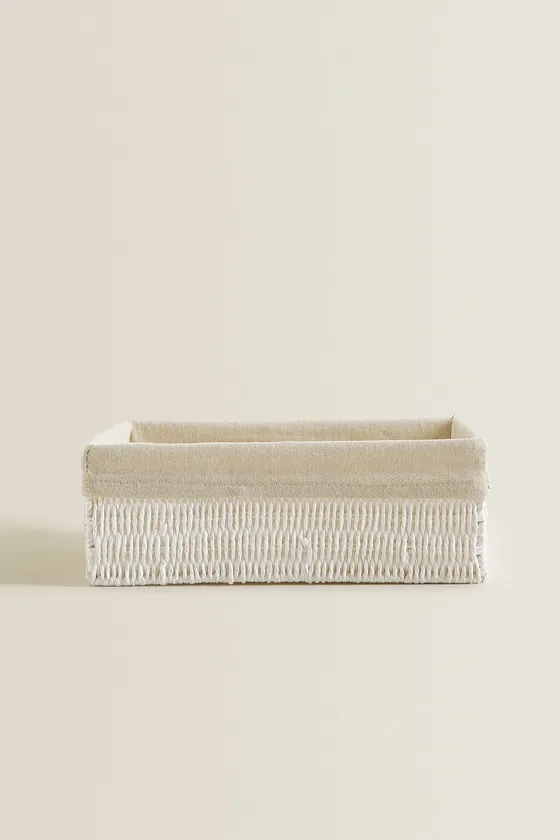 Прямоугольная тканевая корзина для интерьера