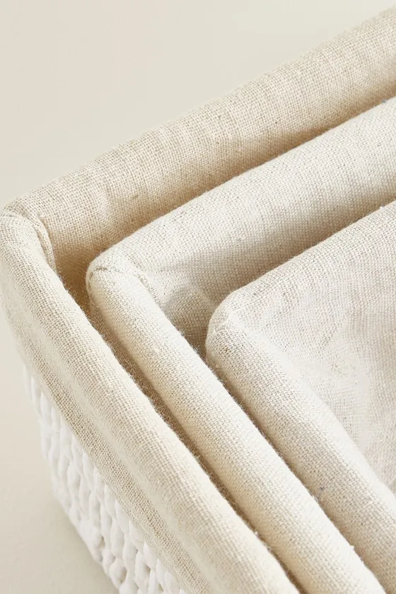 Прямоугольная тканевая корзина для интерьера