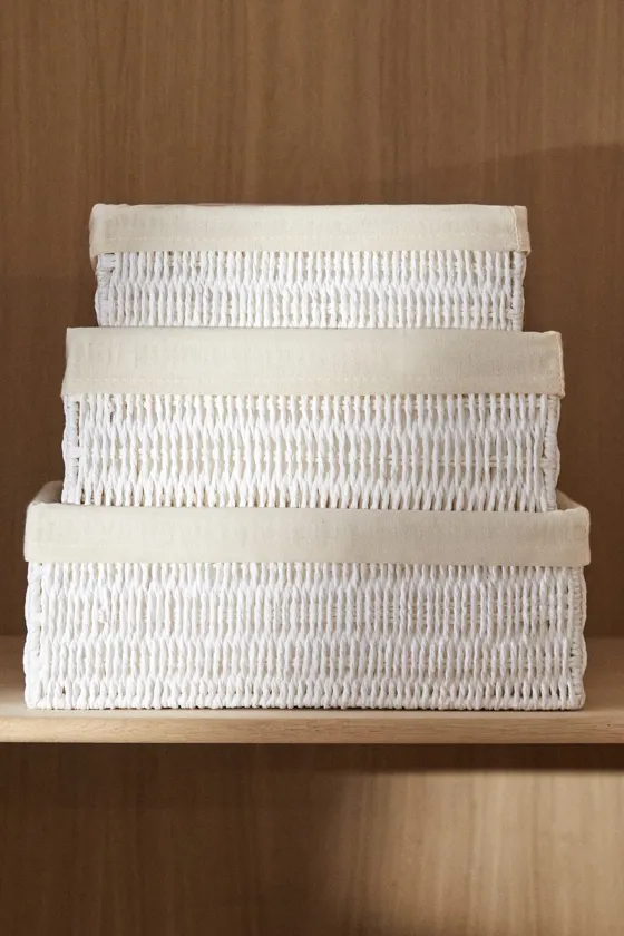 Прямоугольная тканевая корзина для интерьера