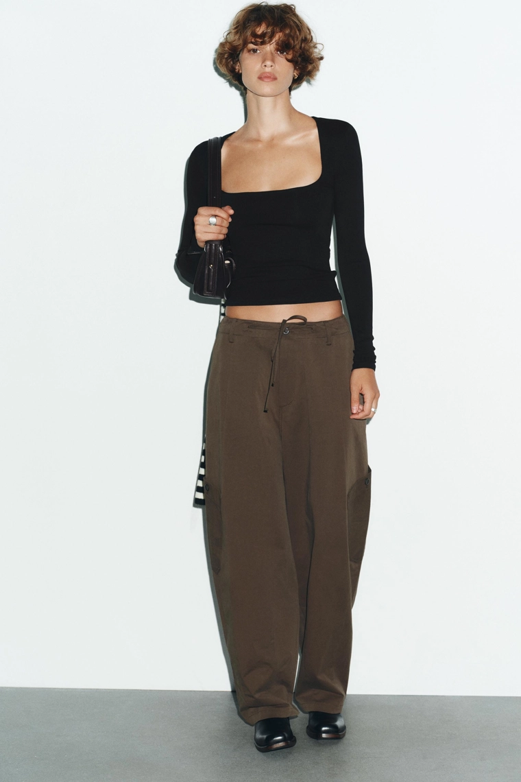 ФУТБОЛКА В РУБЧИК С ДЛИННЫМИ РУКАВАМИ