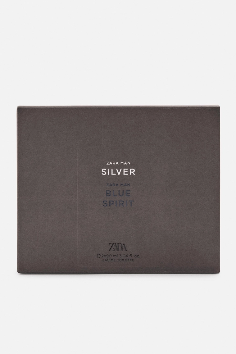 Набор парфюма ZARA MAN SILVER + ZARA MAN BLUE SPIRIT 2 X 90ML