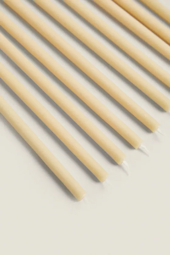 Набор тонких декоративных цилиндрических свечей (упаковка из 10 штук)