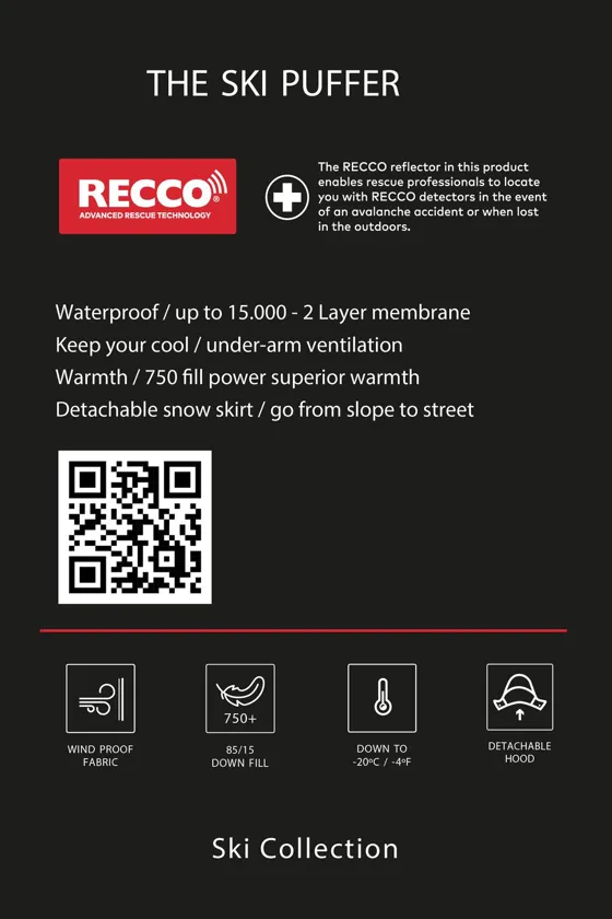 ПУХОВИК WINDPROOF AND WATERPROOF RECCO® TECHNOLOGY — SKI COLLECTION