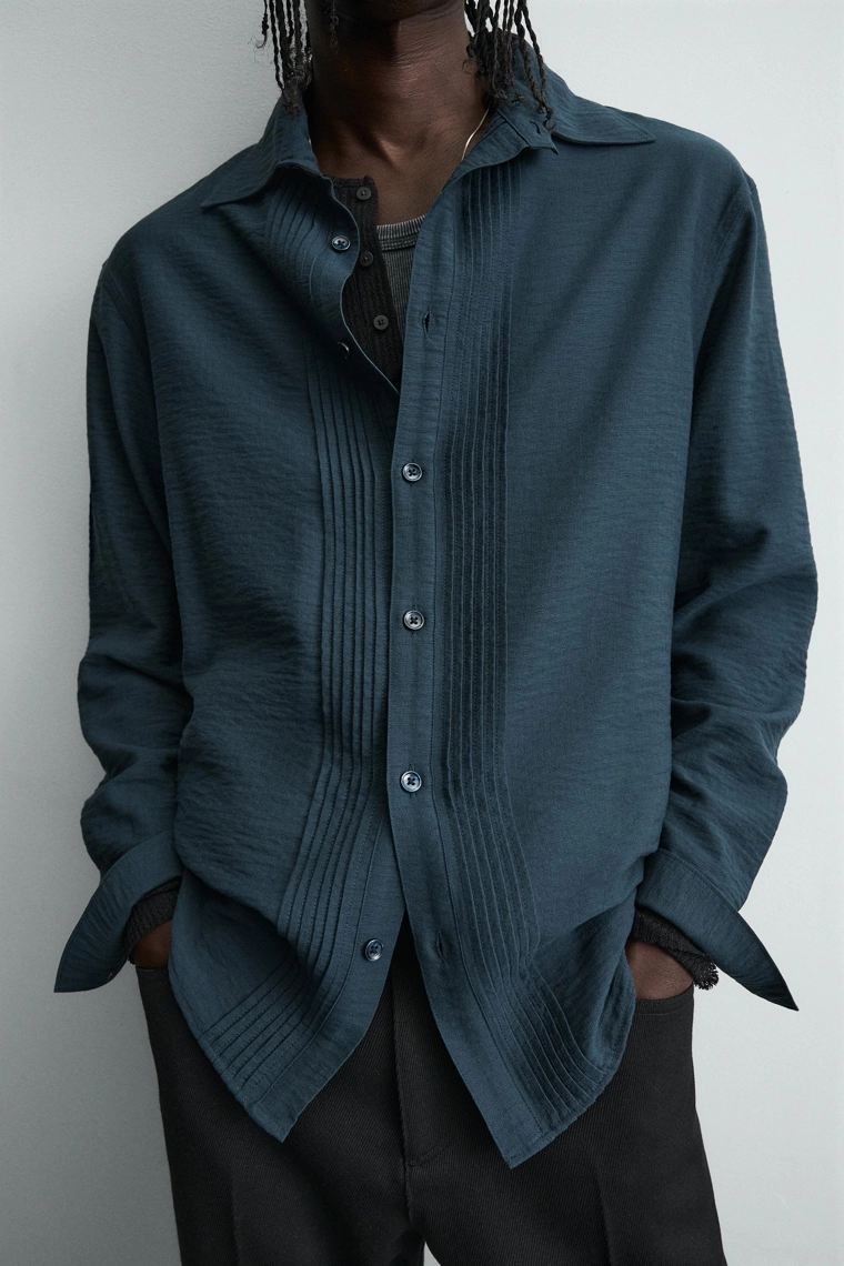 Рубашка в стиле loose fit с складками