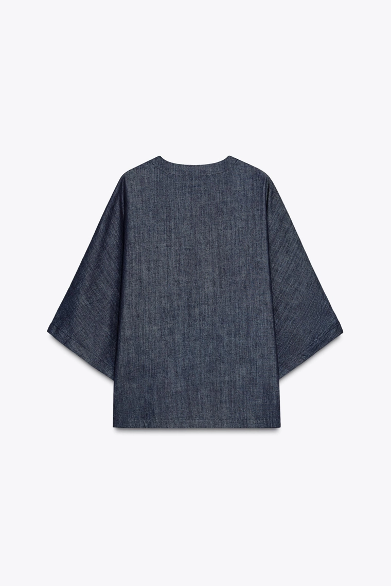 Рубашка из коллекции zara женщины джинсовая свободного кроя