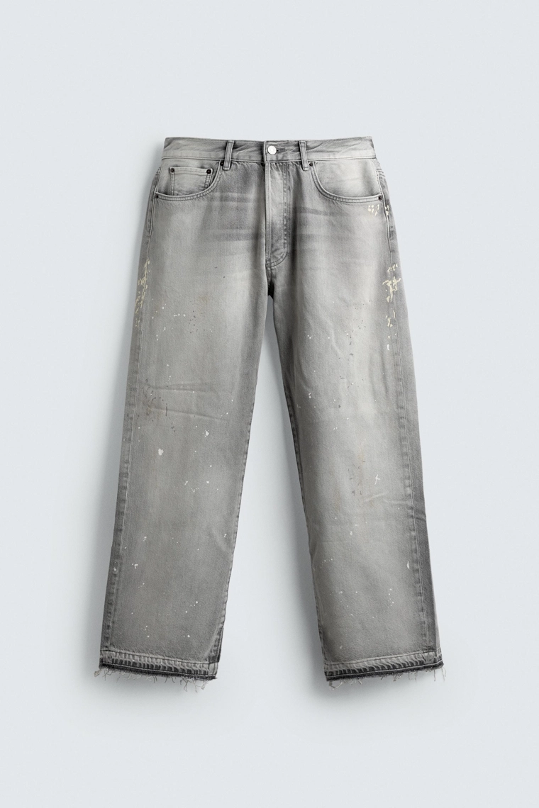 Джинсы с краской в стиле relaxed fit