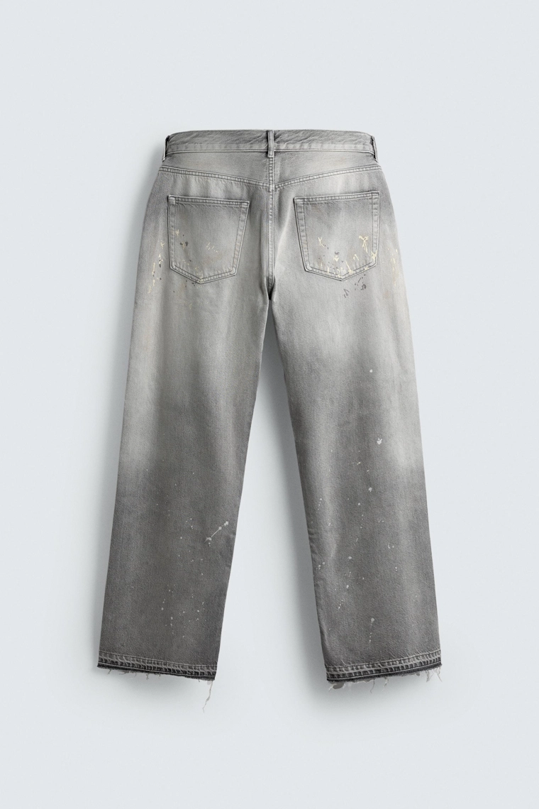 Джинсы с краской в стиле relaxed fit