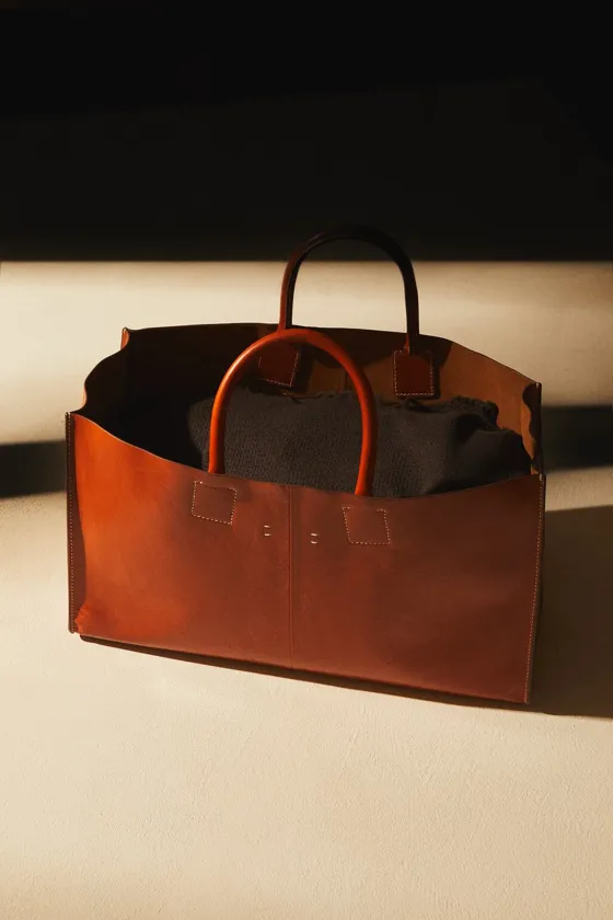 Кожаная сумка-шоппер