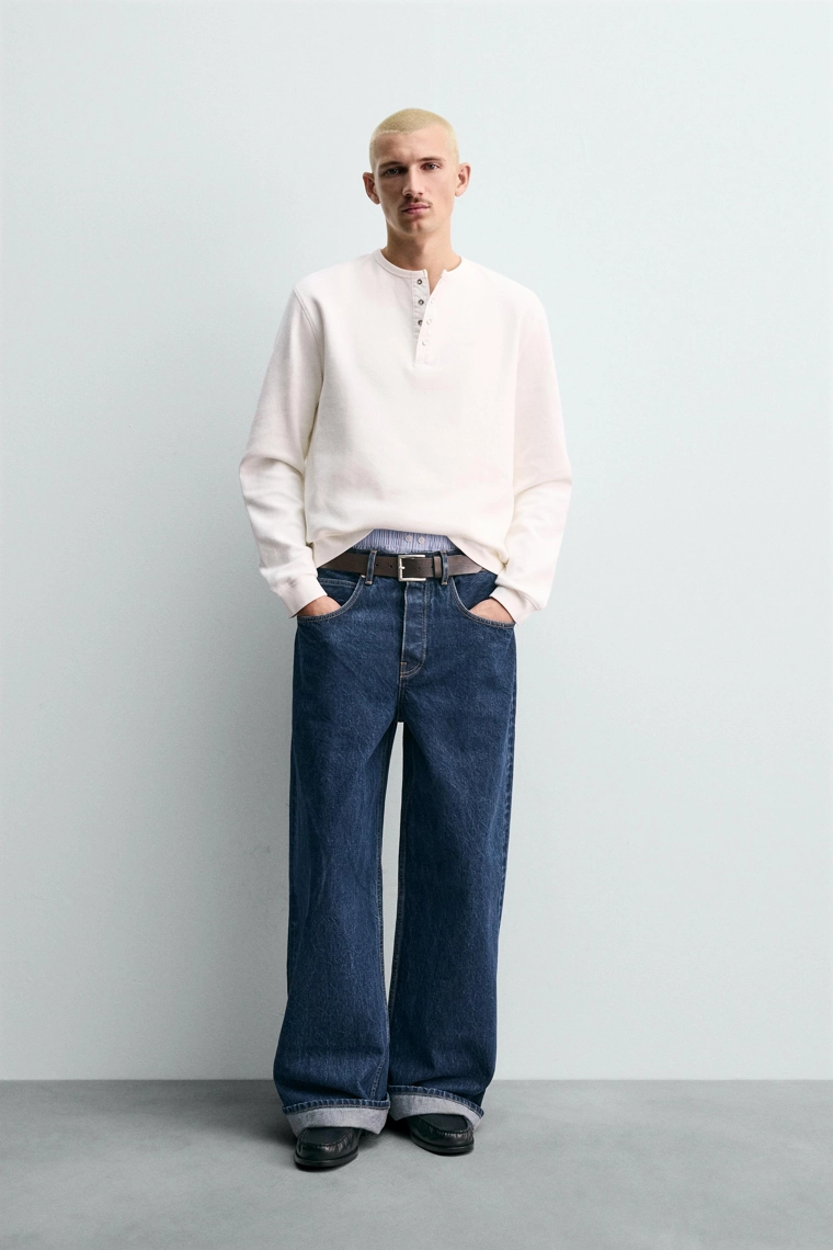 ДЖИНСЫ RELAXED FIT С ЛАМПАСАМИ