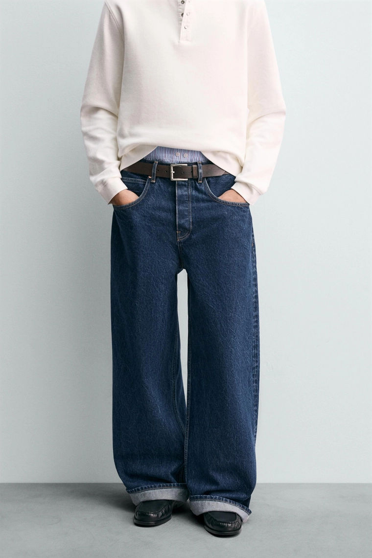 ДЖИНСЫ RELAXED FIT С ЛАМПАСАМИ