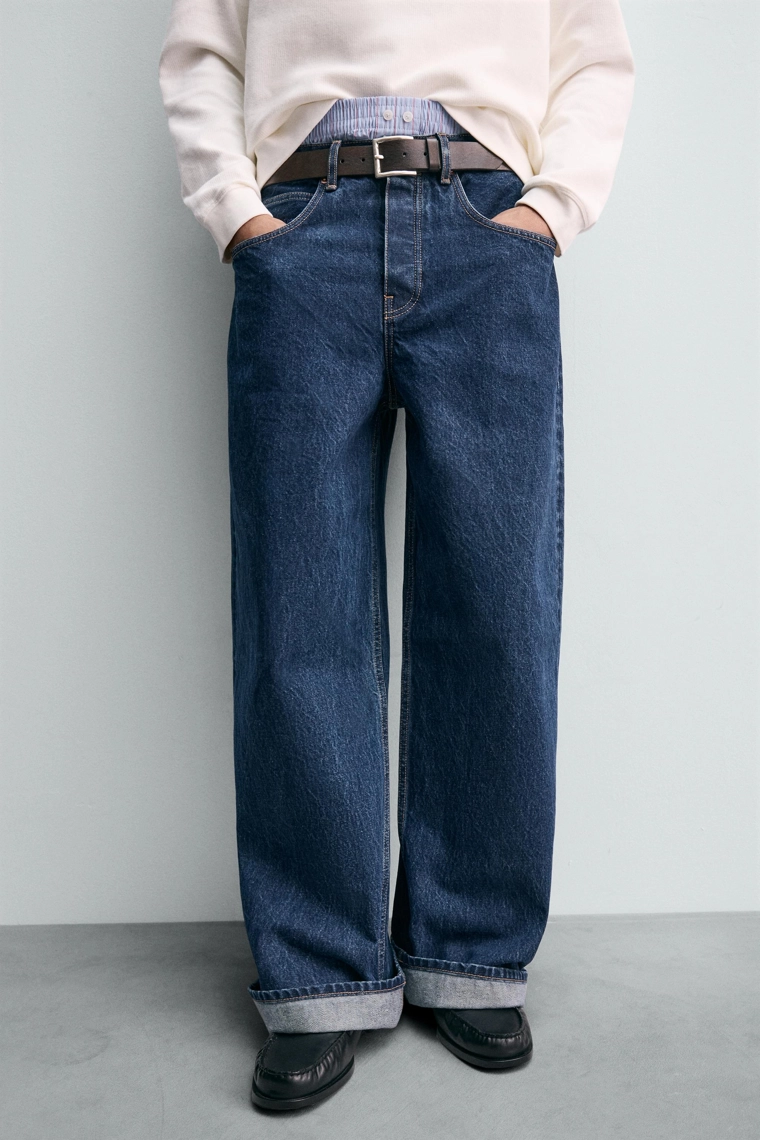 ДЖИНСЫ RELAXED FIT С ЛАМПАСАМИ