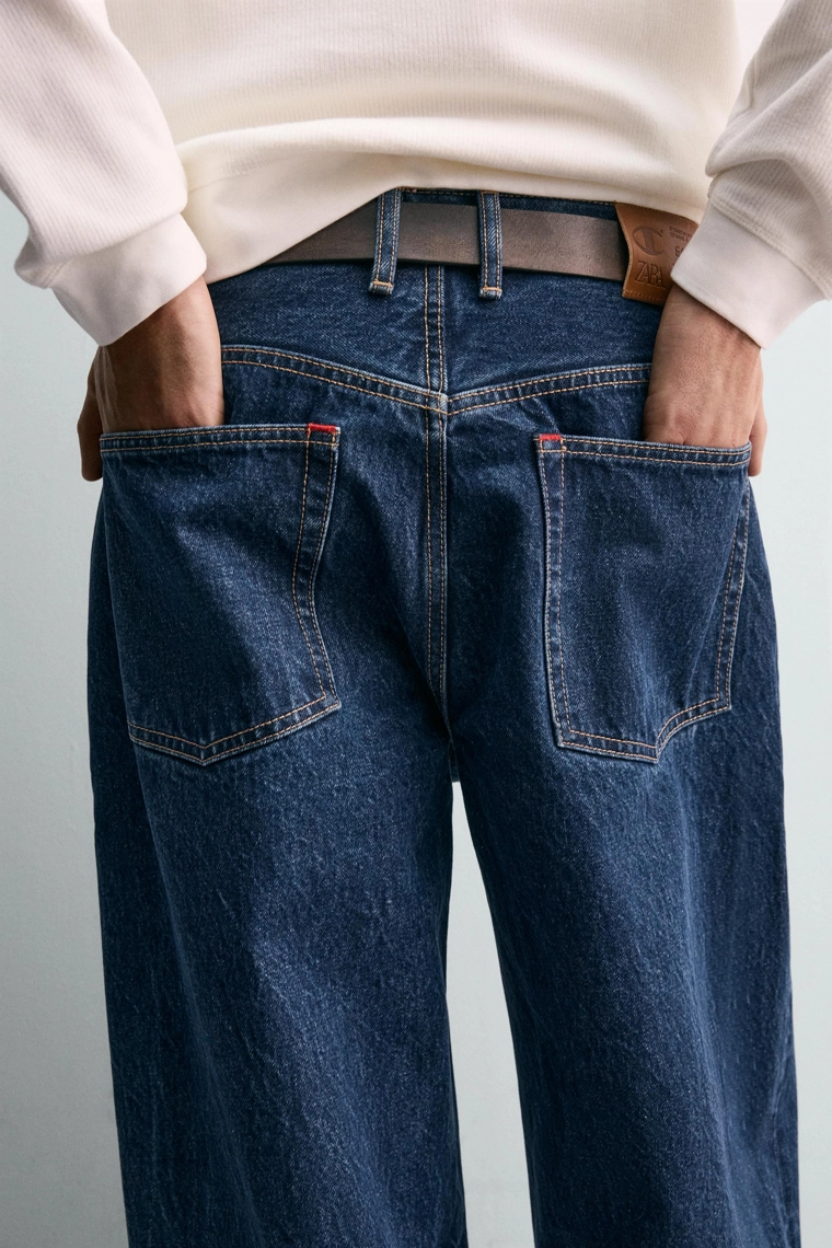ДЖИНСЫ RELAXED FIT С ЛАМПАСАМИ