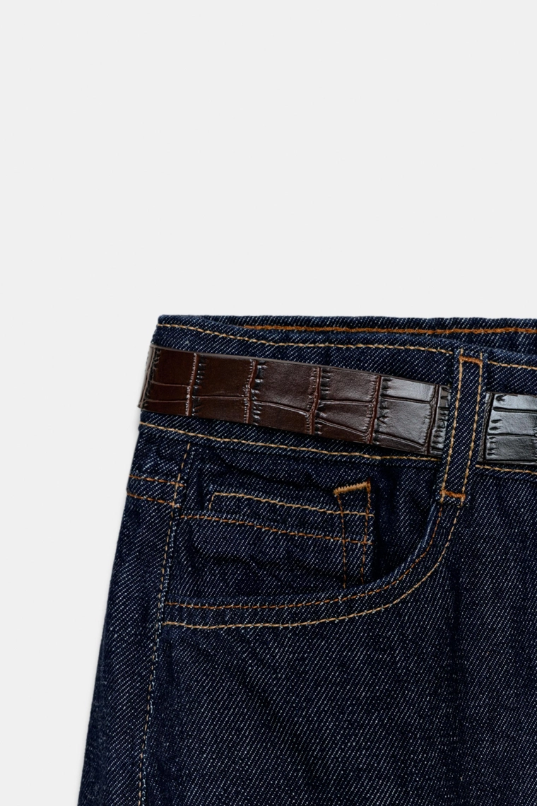 ДЖИНСЫ Z1975 STRAIGHT HIGH-WAIST С РЕМНЕМ