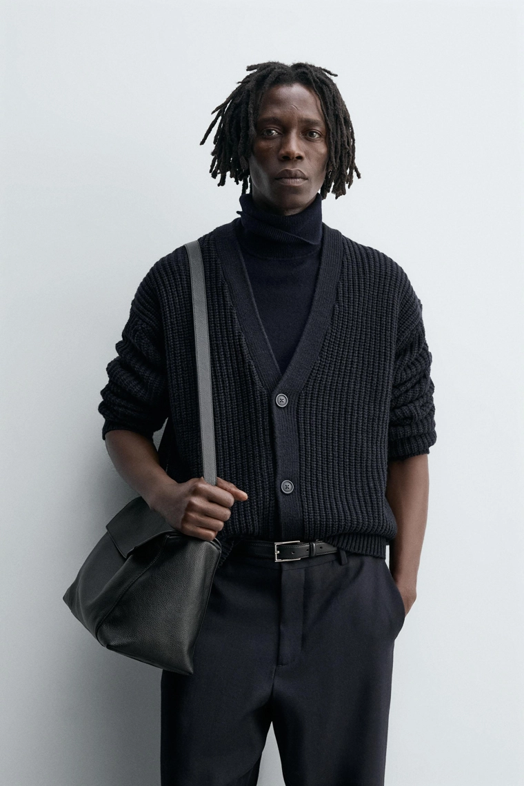 Кардиган с текстурным узором из ребристой ткани