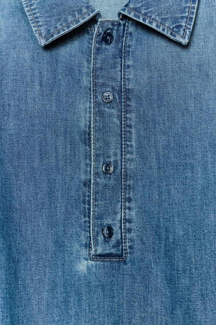 Футболка-боди в стиле рубашки с наплечниками